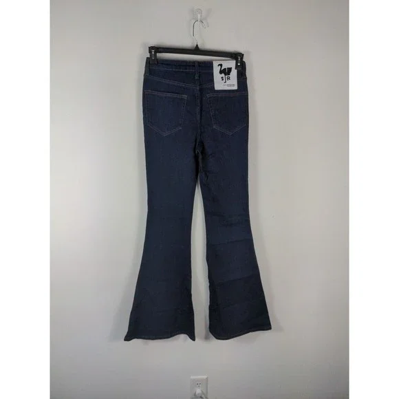 Free People x Sandrine Rose Women Indigo Blue Super  Flare  Leg  Jeans - Picture 4 of 4